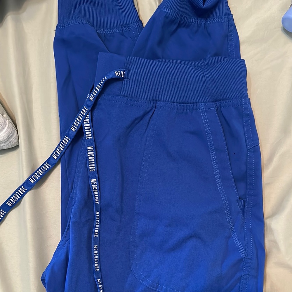 Blue Jogger Scrub Pants with Drawstring